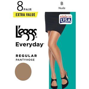 NEW Unopened L'eggs Brand Everyday NUDE Regular Pantyhose, 8 Pack, Size B